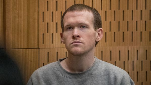 Brenton Tarrant, the gunman who shot and killed worshippers in the Christchurch mosque attacks, listens as Crown prosecutor Mark Zarifeh delivers his submission during Tarrant's sentencing at the High Court in Christchurch, New Zealand, August 27, 2020 - Sputnik International