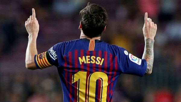 Soccer Football - La Liga Santander - FC Barcelona v Alaves - Camp Nou, Barcelona, Spain - August 18, 2018 Barcelona's Lionel Messi celebrates scoring their third goal. Soccer Football - La Liga Santander - FC Barcelona v Alaves - Camp Nou, Barcelona, Spain - August 18, 2018 Barcelona's Lionel Messi celebrates scoring their third goal. - Sputnik International