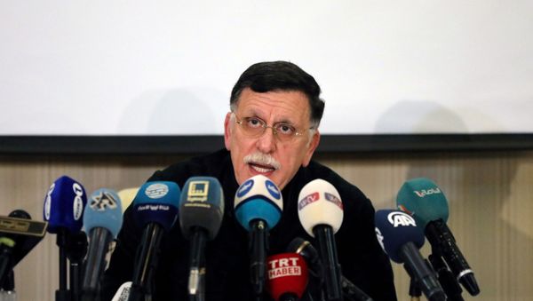 Fayez Mustafa al-Sarraj, Libya's internationally recognised Prime Minister, speaks during a news conference in Tripoli, Libya February 15, 2020.  - Sputnik International