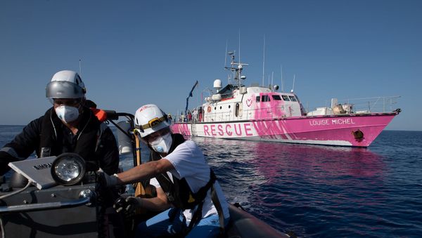 Migrants search and rescue ship operating in the Mediterranean sea and financed by British street artist Banksy - Sputnik International
