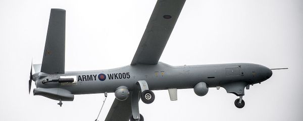 Watchkeeper is pictured during flight trials at Parc Aberporth in West Wales. - Sputnik International