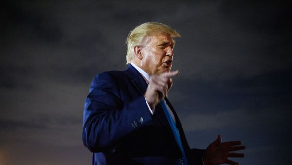 US President Donald Trump responds to The Atlantic story on his attitude on service members after stepping off Air Force One upon arrival at Andrews Air Force Base in Maryland on September 3, 2020.  - Sputnik International