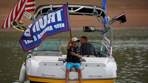 Supporters of U.S. President Donald Trump take part in a boat parade on the Horsetooth Reservoir near Fort Collins, Colorado, U.S., August 20, 2020. - Sputnik International