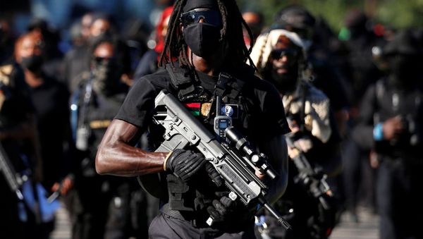 Members of a Black militia group called the NFAC march while armed in protest over the police killing of Breonna Taylor on the day of the Kentucky Derby horse race in Louisville, Kentucky, U.S. September 5, 2020. Members of a Black militia group called the NFAC march while armed in protest over the police killing of Breonna Taylor on the day of the Kentucky Derby horse race in Louisville, Kentucky, U.S. September 5, 2020. - Sputnik International
