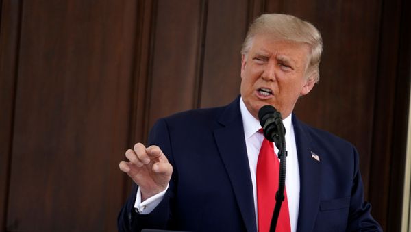U.S. President Donald Trump delivers remarks at the North Portico of the White House in Washington, U.S., September 7, 2020. REUTERS/Sarah Silbiger - Sputnik International