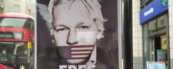 Free Assange sign at bus stop 9 September 2020 Free Assange sign at bus stop 9 September 2020 - Sputnik International