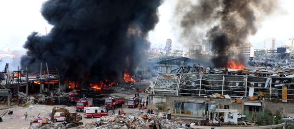 A view shows the site of a fire that broke out at Beirut's port area, Lebanon September 10, 2020. - Sputnik International