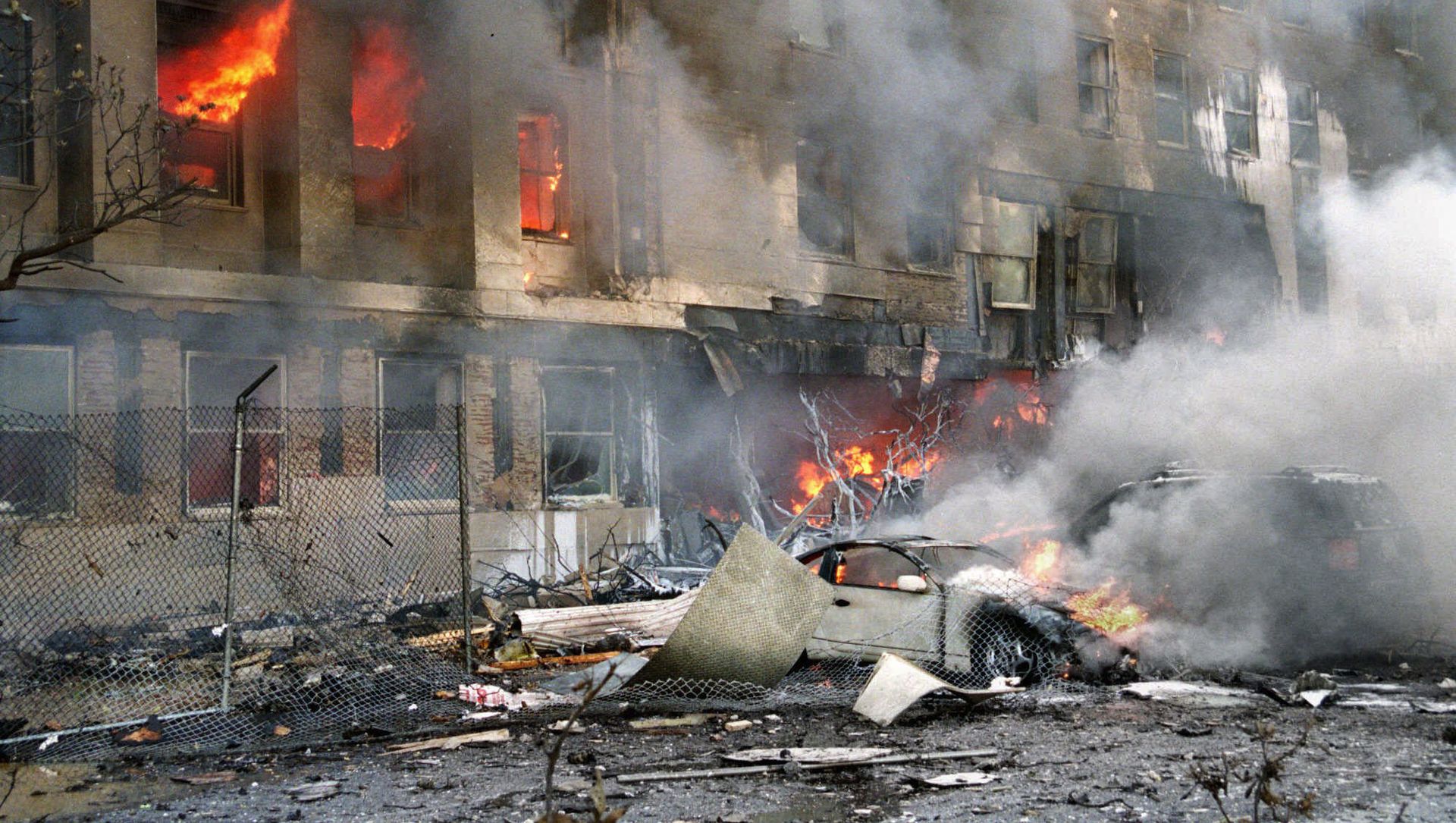 In this 11 September 2001 file photo, damage to the outer ring of the Pentagon is shown after a hijacked airliner crashed into the building In this 11 September 2001 file photo, damage to the outer ring of the Pentagon is shown after a hijacked airliner crashed into the building - Sputnik International, 1920, 21.08.2021