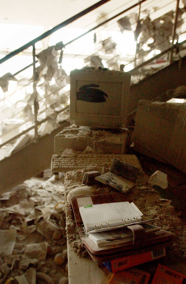 Personal belongings were hastily abandoned when buildings were evacuated in the wake of the 11 September, terrorist attack on the World Trade Center. Personal belongings were hastily abandoned when buildings were evacuated in the wake of the 11 September, terrorist attack on the World Trade Center. - Sputnik International