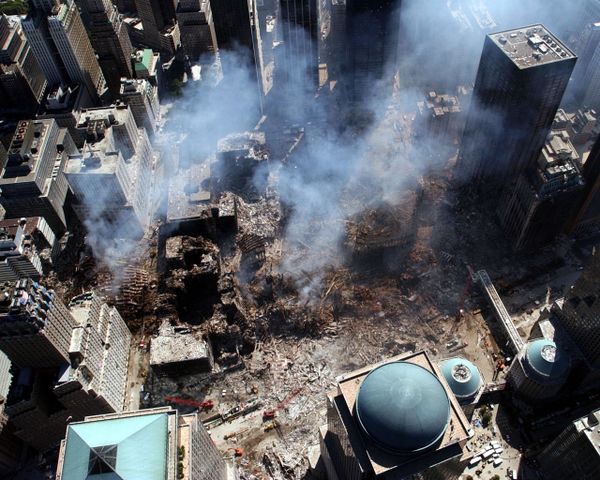 An aerial view shows a small portion of the crime scene where the World Trade Center collapsed following the 11 September terrorist attack An aerial view shows a small portion of the crime scene where the World Trade Center collapsed following the 11 September terrorist attack - Sputnik International