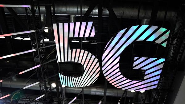 A sign of 5G is seen at the 2020 China International Fair for Trade in Services (CIFTIS) in Beijing, China September 4, 2020 - Sputnik International