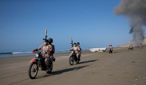 Iranian soldiers are riding motorbikes as part of the annual military drill, dubbed “Zolphaghar 99”. Iranian soldiers are riding motorbikes as part of the annual military drill, dubbed “Zolphaghar 99”. - Sputnik International