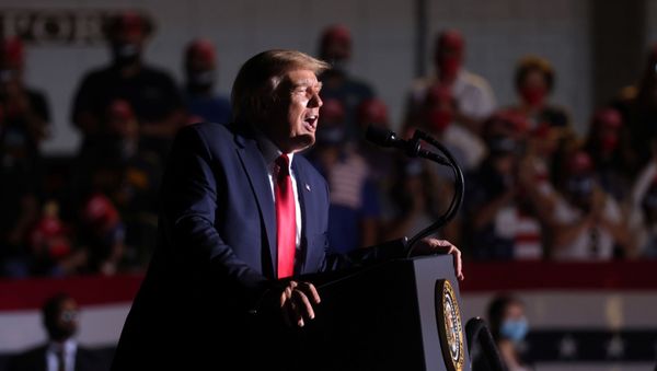 US President Donald Trump rallies with supporters at a campaign rally in Minden, Nevada, 12 September 2020. REUTERS/Jonathan Ernst US President Donald Trump rallies with supporters at a campaign rally in Minden, Nevada, 12 September 2020. REUTERS/Jonathan Ernst - Sputnik International
