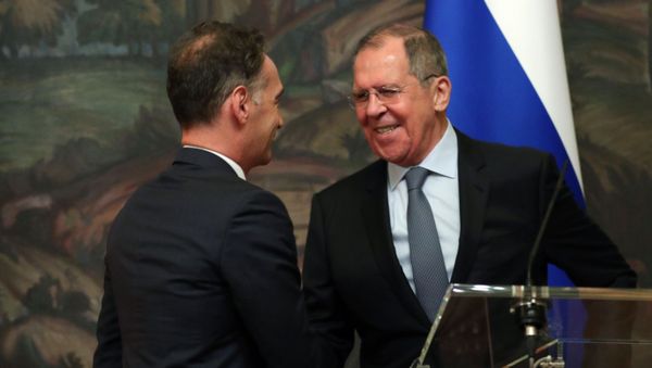 Russian Foreign Minister Sergei Lavrov and his German counterpart, Heiko Maas - Sputnik International