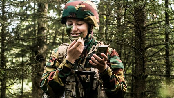 Belgian Crown Princess Elisabeth takes part in a military initiation training at Elsenborn Belgian army camp in Butgenbach, Belgium September 10, 2020.  - Sputnik International