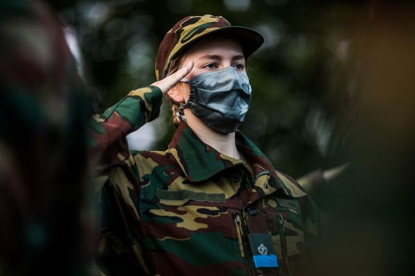Belgian Crown Princess Elisabeth takes part in a military initiation training at Elsenborn Belgian army camp in Butgenbach, Belgium September 10, 2020. Belgian Crown Princess Elisabeth takes part in a military initiation training at Elsenborn Belgian army camp in Butgenbach, Belgium September 10, 2020. - Sputnik International