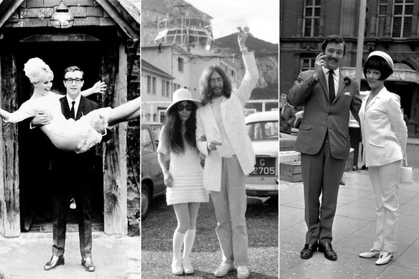 Swedish Actress Britt Ekland (L) with husband, British actor Peter Sellers on 19 February 1964; Japanese artist Yoko Ono (C) after her wedding with musician and member of The Beatles, John Lennon, on 20 March 1969; English actress Amanda Barrie (R) with husband, actor Robin Hunter on 19 June 1967 Swedish Actress Britt Ekland (L) with husband, British actor Peter Sellers on 19 February 1964; Japanese artist Yoko Ono (C) after her wedding with musician and member of The Beatles, John Lennon, on 20 March 1969; English actress Amanda Barrie (R) with husband, actor Robin Hunter on 19 June 1967 - Sputnik International