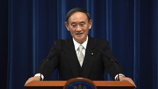 Japan's new Prime Minister Yoshihide Suga speaks during a press conference at the prime minister's official residence Wednesday, Sept. 16, 2020 in Tokyo, Japan.  Suga, who was elected on Wednesday after gaining support for his pledges to pursue his predecessor Shinzo Abe's policies formed his 20-member Cabinet that retains many familiar faces, signaling continuation of Abe's line. - Sputnik International