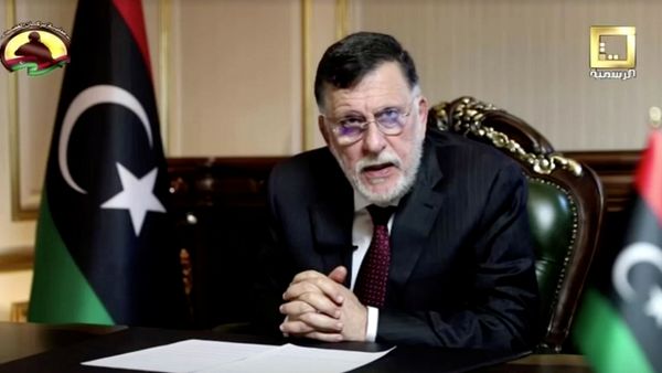 Libya's internationally recognised Prime Minister Fayez al-Sarraj speaks during a televised speech in Tripoli, Libya September 16, 2020 in this still image taken from a video. Picture taken September 16, 2020 Libya's internationally recognised Prime Minister Fayez al-Sarraj speaks during a televised speech in Tripoli, Libya September 16, 2020 in this still image taken from a video. Picture taken September 16, 2020 - Sputnik International