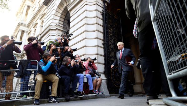 Britain's Prime Minister Boris Johnson leaves after a cabinet meeting, in London, Britain, September 22, 2020 Britain's Prime Minister Boris Johnson leaves after a cabinet meeting, in London, Britain, September 22, 2020 - Sputnik International