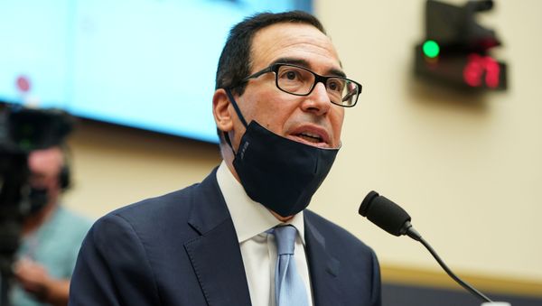 Treasury Secretary Steven Mnuchin speaks before the House Financial Services Committee on September 22 2020 - Sputnik International