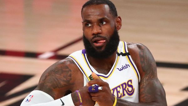 Sep 8, 2020; Lake Buena Vista, Florida, USA; Los Angeles Lakers forward LeBron James (23) reacts during the first half of game three in the second round of the 2020 NBA Playoffs against the Houston Rockets at AdventHealth Arena.  - Sputnik International