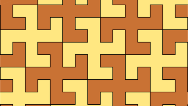 Tiling of the plane using equal swastikas in two alternating colours. - Sputnik International