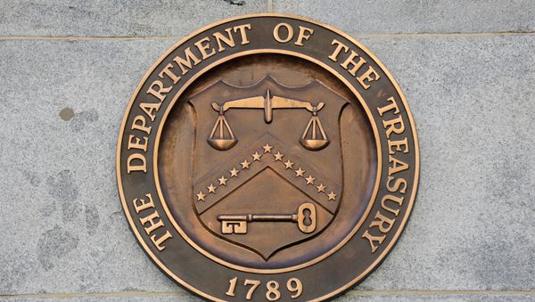 Signage is seen at the United States Department of the Treasury headquarters in Washington, D.C., U.S., August 29, 2020.  - Sputnik International