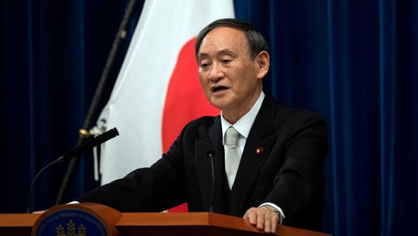  Yoshihide Suga speaks during a news conference following his confirmation as Prime Minister of Japan in Tokyo, Japan September 16, 2020. - Sputnik International