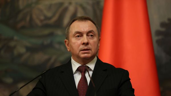 Belarusian Foreign Minister Vladimir Makei speaks during a news conference following talks with his Russian counterpart Sergei Lavrov in Moscow, Russia September 2, 2020. - Sputnik International