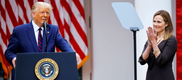 U.S President Donald Trump holds an event to announce his nominee of U.S. Court of Appeals for the Seventh Circuit Judge Amy Coney Barrett to fill the Supreme Court seat left vacant by the death of Justice Ruth Bader Ginsburg, who died on September 18, at the White House in Washington, U.S., September 26, 2020 - Sputnik International