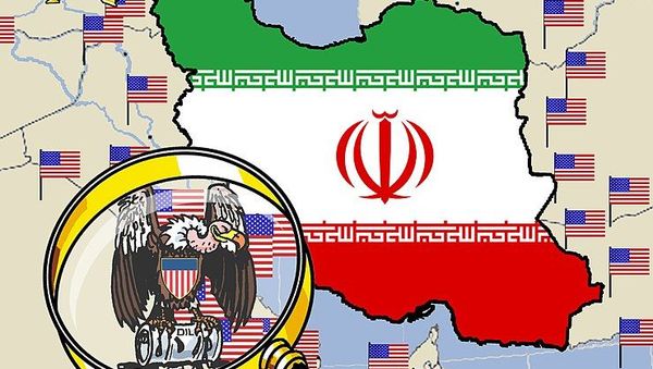 Artistic portrayal of US military bases around Iran. Artistic portrayal of US military bases around Iran. - Sputnik International