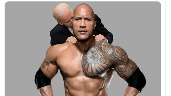 One of the memes which resulted following Dwayne Johnson's endorsement of Joe Biden for president. - Sputnik International