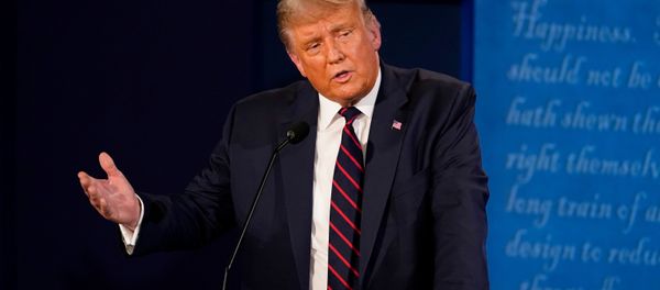 U.S. President Donald Trump participates in the first 2020 presidential campaign debate with Democratic presidential nominee Joe Biden (not pictured), held on the campus of the Cleveland Clinic at Case Western Reserve University in Cleveland, Ohio, U.S., September 29, 2020. U.S. President Donald Trump participates in the first 2020 presidential campaign debate with Democratic presidential nominee Joe Biden (not pictured), held on the campus of the Cleveland Clinic at Case Western Reserve University in Cleveland, Ohio, U.S., September 29, 2020. - Sputnik International