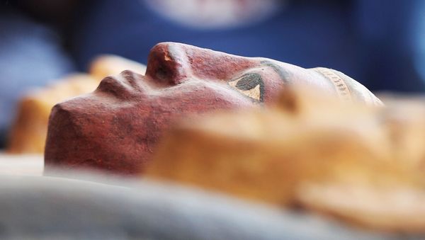 Sarcophagi that are around 2500 years old, are seen inside the newly discovered burial site near Egypt's Saqqara necropolis, in Giza, Egypt, October 3, 2020. - Sputnik International