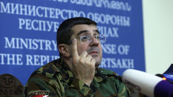Arayik Harutyunyan, leader of the region of Nagorno-Karabakh, attends a news conference in Stepanakert, the capital of the breakaway Nagorno-Karabakh region, September 27, 2020. - Sputnik International