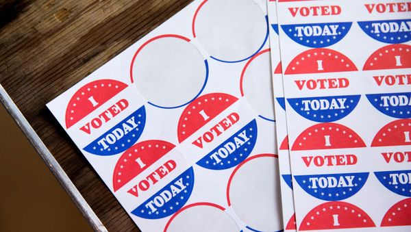 Stickers saying I Voted Today are given out to voters in the Democratic primary in Philadelphia, Pennsylvania, U.S., June 2, 2020 - Sputnik International