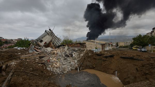 Aftermath of recent shelling during a military conflict over the breakaway region of Nagorno-Karabakh in Stepanakert October 4, 2020.  - Sputnik International