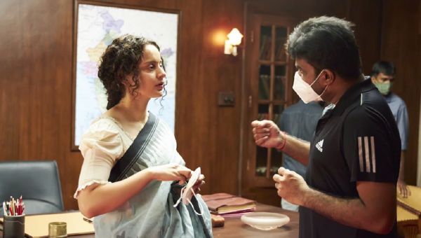 Good morning friends, these are some stills from yesterday’s early morning scene discussion with my absolutely talented and most affectionate director A.L Vijay ji, there are many amazing places in this world but the most soothing and comforting to me is a film set Thalaivi - Sputnik International