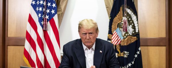 In this image provided by the White House, President Donald Trump listens during a phone call with Vice President Mike Pence, Secretary of State Mike Pompeo, and Chairman of the Joint Chiefs of Staff Gen. Mark Milley, Sunday, Oct. 4, 2020 In this image provided by the White House, President Donald Trump listens during a phone call with Vice President Mike Pence, Secretary of State Mike Pompeo, and Chairman of the Joint Chiefs of Staff Gen. Mark Milley, Sunday, Oct. 4, 2020 - Sputnik International