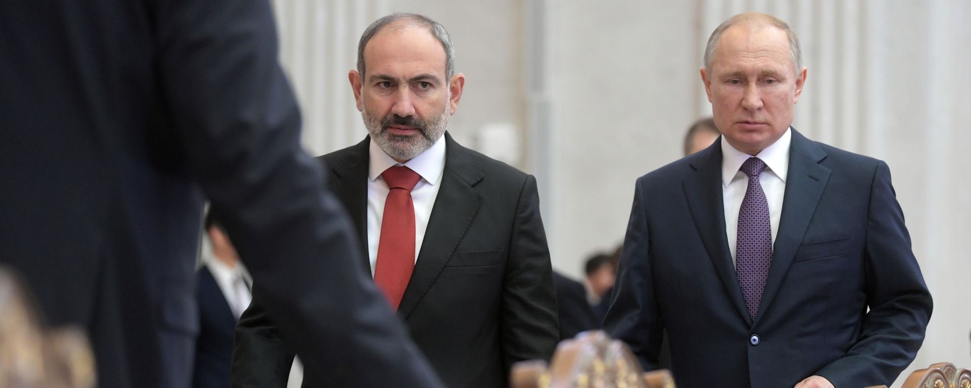 Russian President Vladimir Putin and Armenian Prime Minister Nikol Pashinyan in Saint-Petersburg, 20 October 2019 Russian President Vladimir Putin and Armenian Prime Minister Nikol Pashinyan in Saint-Petersburg, 20 October 2019 - Sputnik International, 1920, 05.09.2022