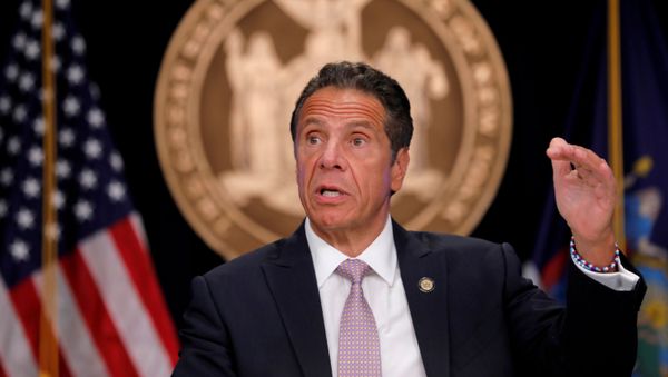 New York Governor Andrew Cuomo speaks during a daily briefing following the outbreak of the coronavirus disease (COVID-19) in Manhattan in New York City, New York, U.S., July 13, 2020 New York Governor Andrew Cuomo speaks during a daily briefing following the outbreak of the coronavirus disease (COVID-19) in Manhattan in New York City, New York, U.S., July 13, 2020 - Sputnik International