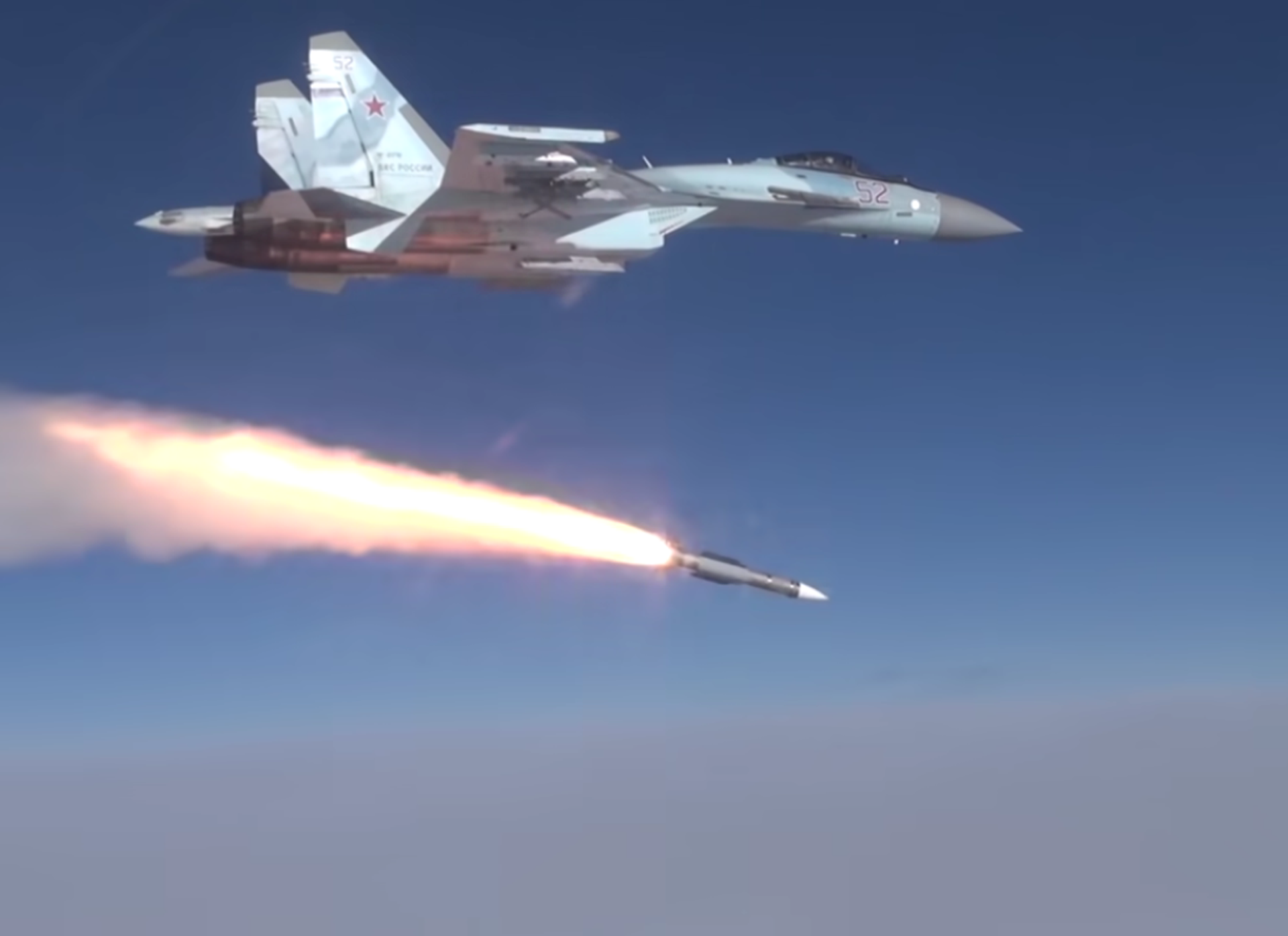 A Russian Su-35S fighter jet fires what appears to be an R-37M ultra-long-range air-to-air missile in a promotional video by the Russian Ministry of Defense A Russian Su-35S fighter jet fires what appears to be an R-37M ultra-long-range air-to-air missile in a promotional video by the Russian Ministry of Defense - Sputnik International, 1920, 28.03.2024