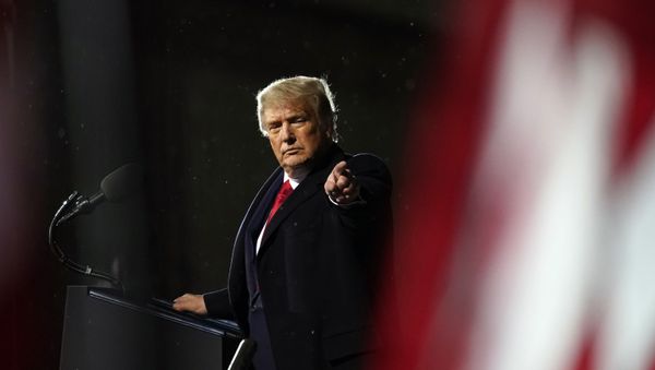 President Donald Trump speaks at a campaign rally at Duluth International Airport, Wednesday, Sept. 30, 2020, in Duluth, Minn - Sputnik International