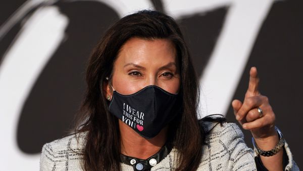 Michigan Gov. Gretchen Whitmer speaks at a campaign stop for Democratic vice presidential candidate Sen. Kamala Harris, D-Calif., at the Detroit Pistons practice facility in Detroit, Tuesday, Sept. 22, 2020.  - Sputnik International