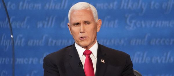 Vice President Mike Pence speaks during the vice presidential debate Democratic vice presidential candidate Sen. Kamala Harris, D-Calif., Wednesday, Oct. 7, 2020, at Kingsbury Hall on the campus of the University of Utah in Salt Lake City - Sputnik International