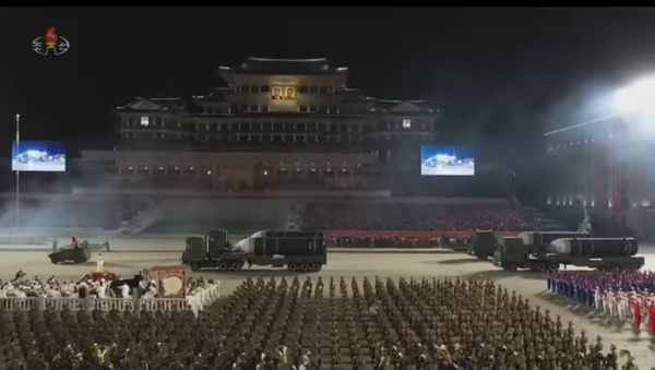 North Korea marks the Korean Workers' Party turning 75 with a massive parade by night in Pyongyang. North Korea marks the Korean Workers' Party turning 75 with a massive parade by night in Pyongyang. - Sputnik International
