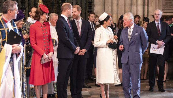 Britain's Prince Charles, talks with Meghan, the Duchess of Sussex as they attend the Commonwealth Service with other members of the Royal family at Westminster Abbey in London, Monday, March 11, 2019 - Sputnik International