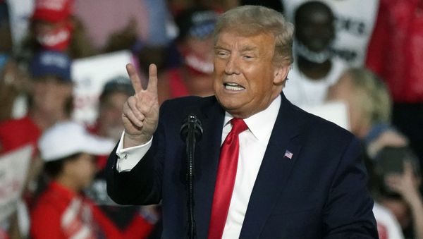 President Donald Trump speaks at a campaign rally at the Orlando Sanford International Airport Monday, Oct. 12, 2020, in Sanford, Fla. - Sputnik International