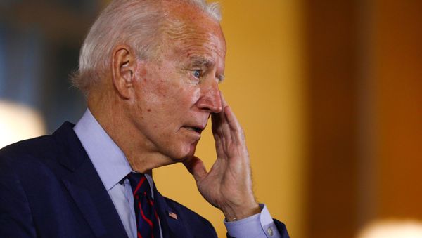 U.S. Democratic presidential candidate Joe Biden gestures as he delivers remarks at a Voter Mobilization Event campaign stop at the Cincinnati Museum Center at Union Terminal in Cincinnati, Ohio, U.S., October 12, 2020 U.S. Democratic presidential candidate Joe Biden gestures as he delivers remarks at a Voter Mobilization Event campaign stop at the Cincinnati Museum Center at Union Terminal in Cincinnati, Ohio, U.S., October 12, 2020 - Sputnik International